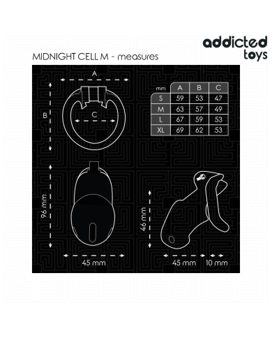 ADDICTED TOYS LOCKED MINDNIGHT CELL JAULA PARA PENE TALLA M