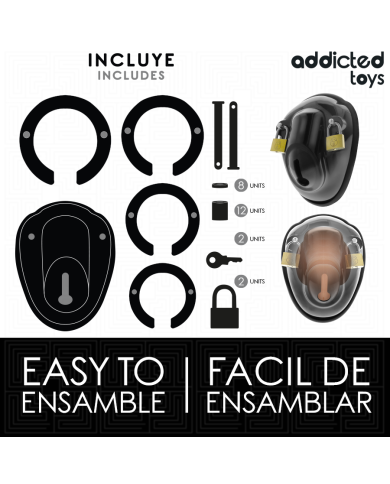 ADDICTED TOYS LOCKED KEYLESS RESTRAINT JAULA PARA PENE 115 CM