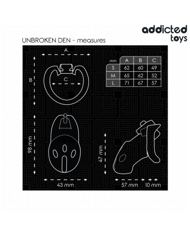 ADDICTED TOYS LOCKED UNBROKEN DEN JAULA PARA PENE 98 CM