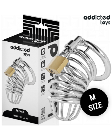ADDICTED TOYS LOCKED IRON CELL JAULA PARA PENE DE METAL TALLA M