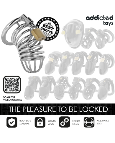 ADDICTED TOYS LOCKED IRON CELL JAULA PARA PENE DE METAL TALLA M