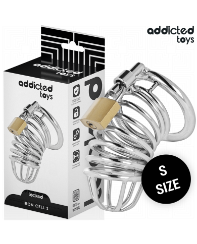 ADDICTED TOYS LOCKED IRON CELL JAULA PARA PENE DE METAL 4 CM TALLA S