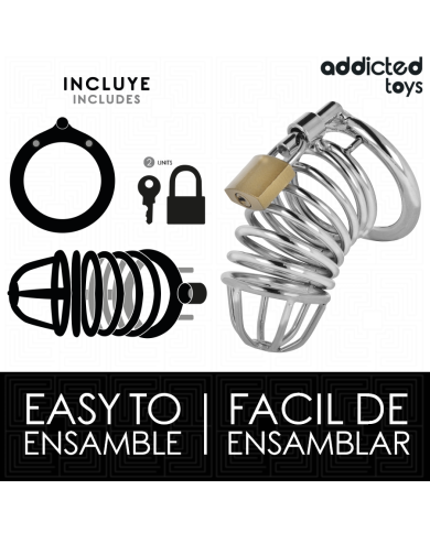 ADDICTED TOYS LOCKED IRON CELL JAULA PARA PENE DE METAL 4 CM TALLA S