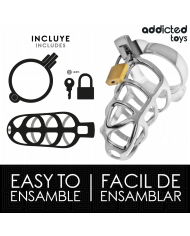 ADDICTED TOYS LOCKED SILVER LOCK JAULA PARA PENE DE METAL TALLA M