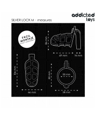 ADDICTED TOYS LOCKED SILVER LOCK JAULA PARA PENE DE METAL TALLA M