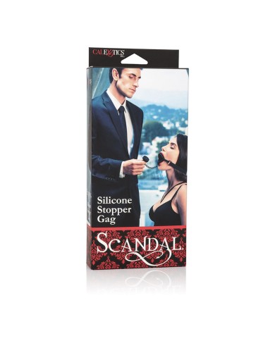 CALEXOTICS SCANDAL MORDAZA CON TAPON DE SILICONA NEGRO