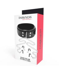 DARKNESS COLLAR CON PINZAS PARA PEZONES NEGRO