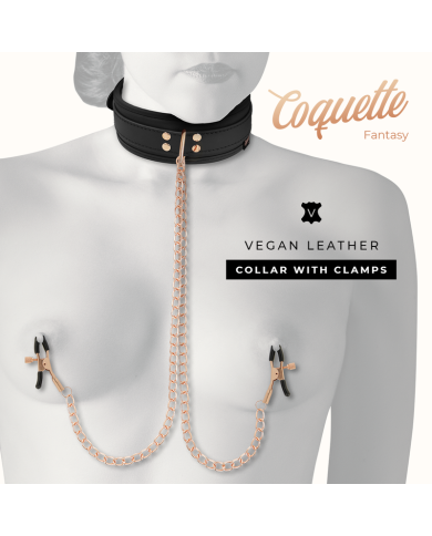 COQUETTE CHIC DESIRE FANTASY COLLAR CON PINZAS PEZONES CON FORRO DE NEOPRENO