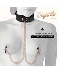 COQUETTE CHIC DESIRE FANTASY COLLAR CON PINZAS PEZONES CON FORRO DE NEOPRENO