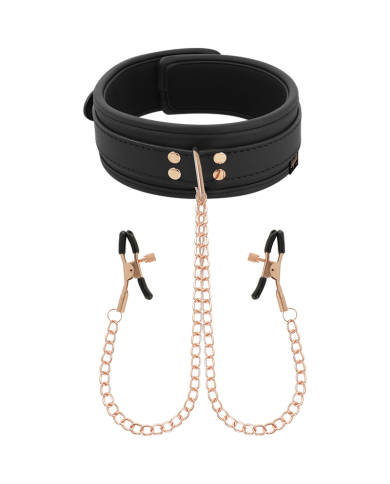 COQUETTE CHIC DESIRE FANTASY COLLAR CON PINZAS PEZONES CON FORRO DE NEOPRENO