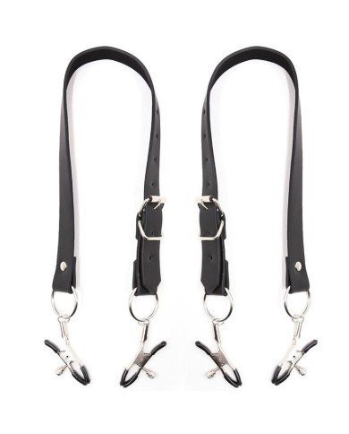 OHMAMA FETISH PINZAS CLITORIS CON CORREAS PIERNAS