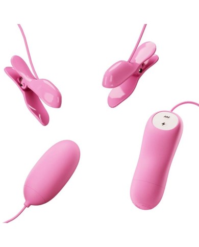 PRETTY LOVE PINZAS CON VIBRACION Y ELETROSHOCK ROSA