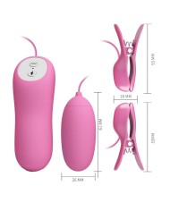 PRETTY LOVE PINZAS CON VIBRACION Y ELETROSHOCK ROSA