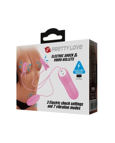 PRETTY LOVE PINZAS CON VIBRACION Y ELETROSHOCK ROSA