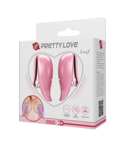 PRETTY LOVE LEAF PINZAS VIBRATORIAS PARA PEZONES ROSA