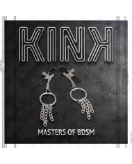 KINK PINZAS PARA PEZONES CON ARO Y PEQUENAS CADENAS PLATEADO 6 CM