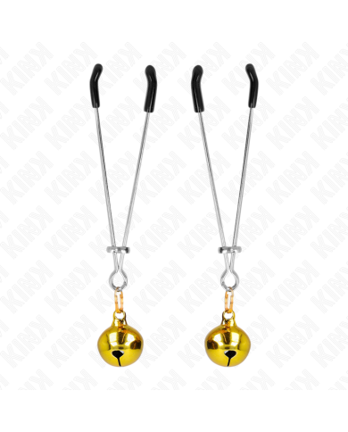 KINK PINZAS PARA PEZONES FINA CON CASCABEL DORADO 7 CM