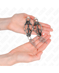 KINK PINZAS PARA PEZONES ESTILO JAPONES CON CADENAS PLATEADO