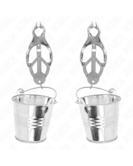 KINK PINZAS PARA PEZONES ESTILO JAPONES CON CUBOS PLATEADO