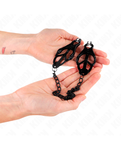 KINK PINZAS PARA PEZONES ESTILO JAPONES CON CADENA NEGRO 30 CM