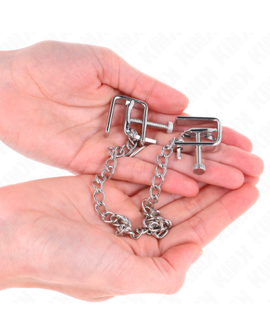 KINK PINZAS PARA PEZONES COMPRESORA TORNILLO DE BANCO CON CADENA 30 CM