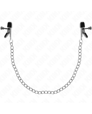 KINK PINZAS PARA PEZONES PLANAS NEGRO CON CADENA PLATEADO 34 CM