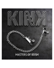KINK PINZAS PARA PEZONES PLANAS NEGRO CON CADENA PLATEADO 34 CM