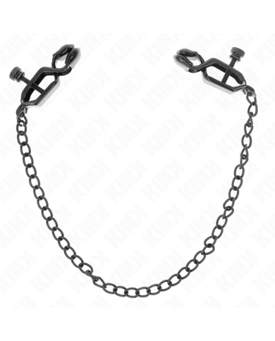 KINK PINZAS PARA PEZONES PLANAS NEGRO CON CADENA NEGRO 30 CM