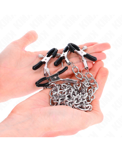 KINK PINZAS PARA PEZONES DOBLE 32 CM CON CADENAS 14 CM