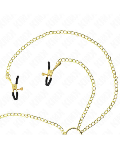 KINK PINZAS PARA PEZONES Y CLITORIS 4 ENGANCHES AJUSTABLE DORADO