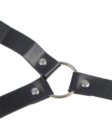 SUBBLIME 953720 PINZAS PARA EL PECHO CON CORREA DE CUERO BONDAGE NEGRO TALLA UNICA
