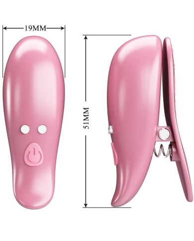 PRETTY LOVE CAILEY PINZAS PARA PEZONES 10 VIBRACIONES CONTROL REMOTO ROSA