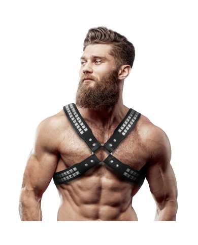 FETISH SUBMISSIVE ATTITUDE ARNES ECOPIEL PECHO CRUZADO CON REMACHES HOMBRE