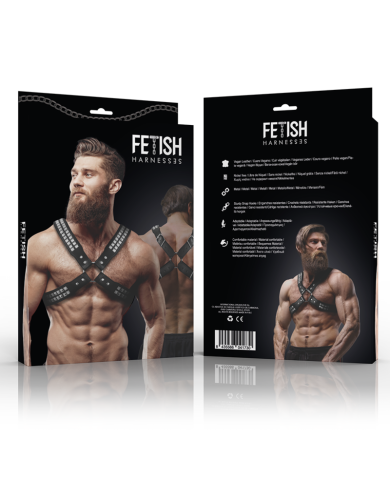FETISH SUBMISSIVE ATTITUDE ARNES ECOPIEL PECHO CRUZADO CON REMACHES HOMBRE