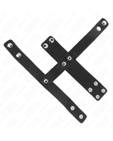 KINK ANILLO JAULA PENE CUERO CON DIVISOR DE BOLAS AJUSTABLE