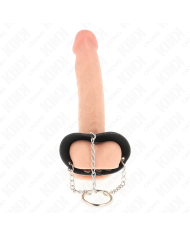 KINK ANILLO PENE 4 CM CADENA 7 CM METAL CON CINTURON CUERO