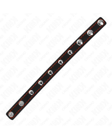 KINK ANILLO PENE CUERO CON CIERRE A PRESION FORRO ROJO 21 X 15 CM