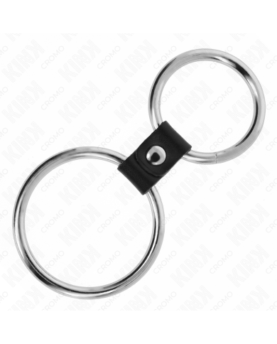 KINK ANILLO PENE DOBLE METAL 37 CM A 5 CM CONECTADOS POR CORREA POLIPIEL MODELO 1