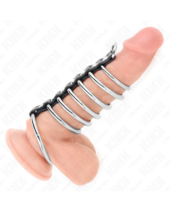 KINK 7 ANILLOS PENE METAL 32 CM A 5 CM CONECTADOS POR POLIPIEL