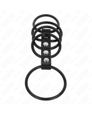 KINK 5 ANILLOS PENE SILICONA 38 CM A 48 CM CONECTADOS POR CUERO