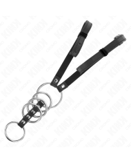 KINK 5 ANILLOS PENE 38 CM A 5 CM METAL CON CINTURON POLIPIEL 112 CM