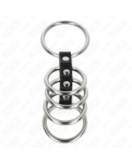 KINK 5 ANILLOS PENE 37 CM A 5 CM METAL CONECTADOS POR CUERO