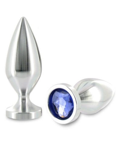 METAL HARD ANAL PLUG ALIMINUM COLOR CRISTAL MEDIANO 889CM