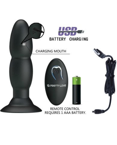 PRETTY LOVE PLUG VIBRADOR Y ROTACION POR CONTROL REMOTO