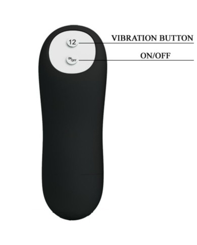 PRETTY LOVE PLUG ANAL SILICONA ESTIMULACION EXTRA Y 12 MODOS VIBRACION NEGRO CONTROL REMOTO