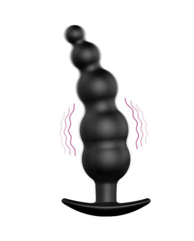 PRETTY LOVE PLUG ANAL SILICONA ESTIMULACION EXTRA Y 12 MODOS VIBRACION NEGRO CONTROL REMOTO