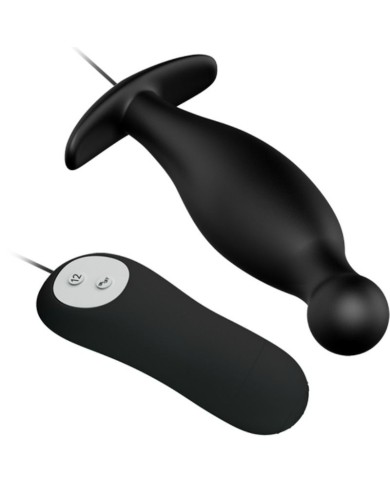PRETTY LOVE PLUG ANAL SILICONA 12 MODOS VIBRACION NEGRO