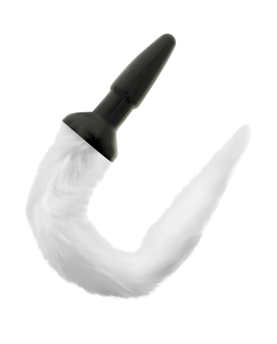 DARKNESS PLUG ANAL SILICONA CON COLA BLANCA