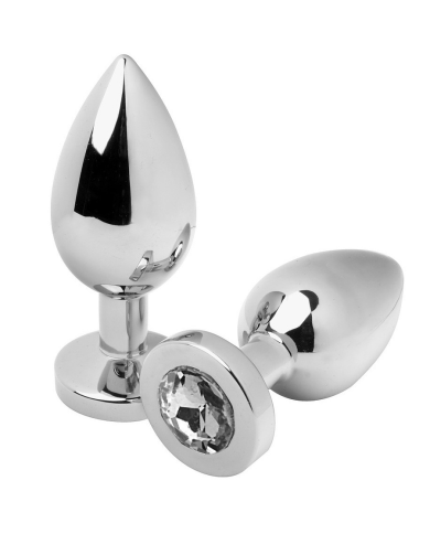 METAL HARD ANAL PLUG DIAMOND TRANSPARENTE MEDIUM 762CM