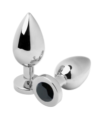 METAL HARD ANAL PLUG DIAMOND NEGRO MEDIUM 762CM